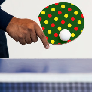 Grün Rot Gelb Polka-Punkte-Design  Tischtennis Schläger