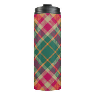 Grün Rot Gelb Schottisch Tartan Kariert Thermosbecher