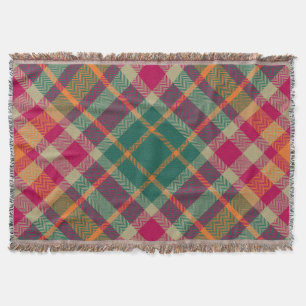 Grün Rot Gelb Schottischer Tartan Kariert Decke