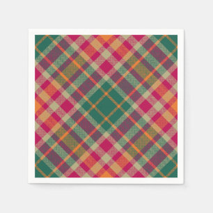 Grün Rot Gelb Schottischer Tartan Kariert Serviette