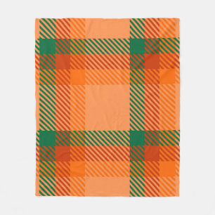 Grün, Rot, Orange und Beige Tartan Karo Schottisch Fleecedecke