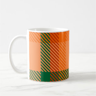Grün, Rot, Orange und Beige Tartan Karo Schottisch Kaffeetasse