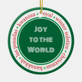 Grün/Rot-Ornament Keramik Ornament