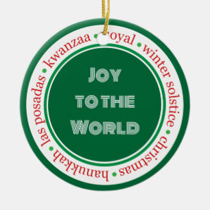 Grün/Rot-Ornament Keramik Ornament