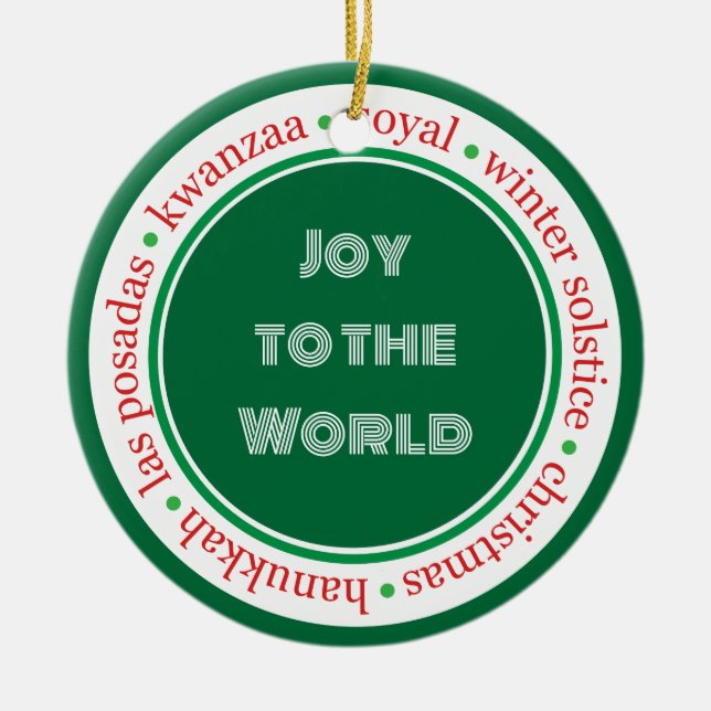 Grün/Rot-Ornament Keramik Ornament (Vorne)