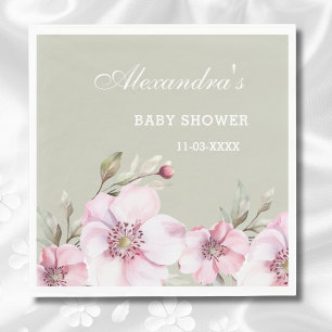 Grün rot Rosa Rose Babydusche Serviette