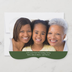 Grün & Rot Weihnachtsbaum, zweiseitige Fotokarte Feiertagskarte