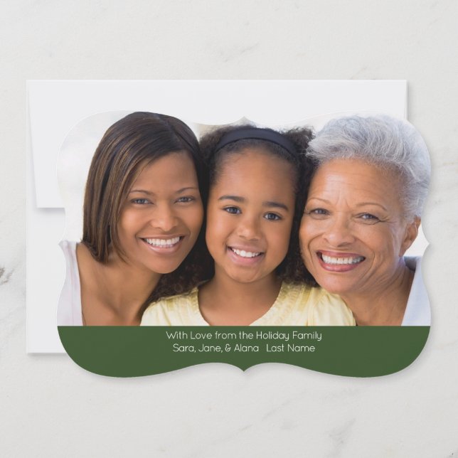 Grün & Rot Weihnachtsbaum, zweiseitige Fotokarte Feiertagskarte (Rückseite)