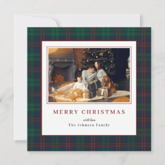 Grün-rote Tartan-Rahmen Foto Weihnachten