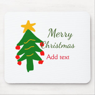Grün rote Weihnachtsbaum fröhliche Weihnachtsnacht Mousepad