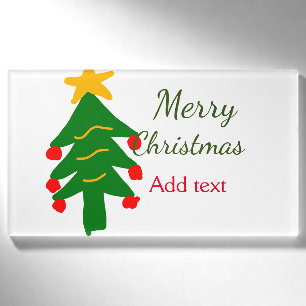 Grün rote Weihnachtsbaum fröhliche Weihnachtsnacht Namenschild