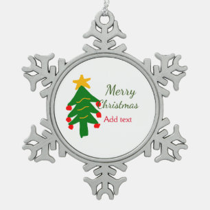 Grün rote Weihnachtsbaum fröhliche Weihnachtsnacht Schneeflocken Zinn-Ornament