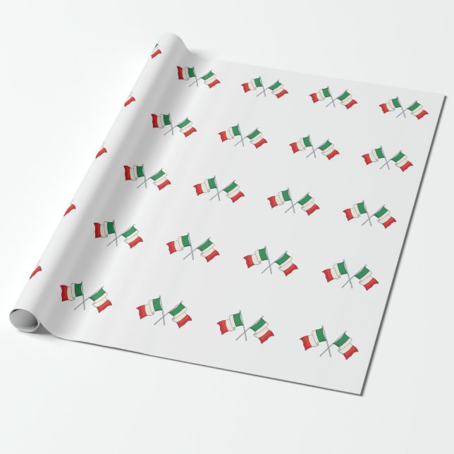 Grün-rotes italienisches Flaggenmuster Geschenkpapier (Ungerollt)