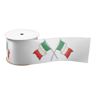Grün-rotes italienisches Flaggenmuster Satinband