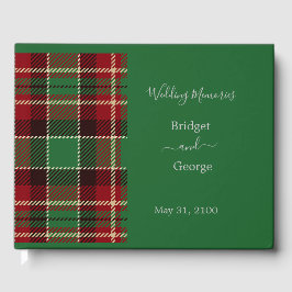 grün Rustic Scottish Tartan Wedding Gästebuch