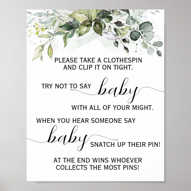Grün sagen Sie nicht Baby Clothespin Duschspiel Poster (Vorne)