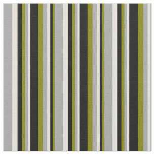 Grün, Schwarz, Beige und dunkelgraue Linien Stoff
