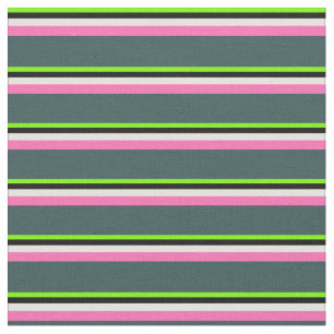 Grün, Schwarz, Gelb, Hot Pink & Dark Slate Grau Stoff