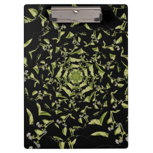 Grün-Schwarz-Natur-Hypnose-Fraktal Klemmbrett