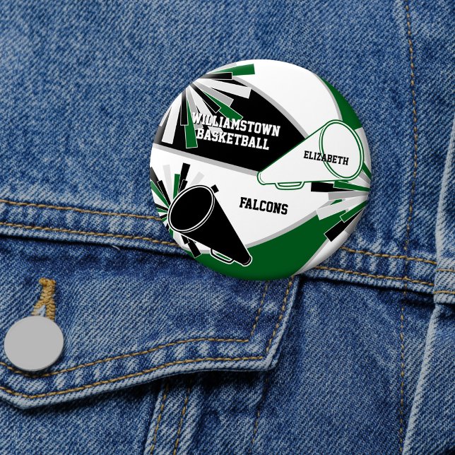 grün schwarz oder JEDWEDER FARBE Basketball Cheerl Button (Von Creator hochgeladen)