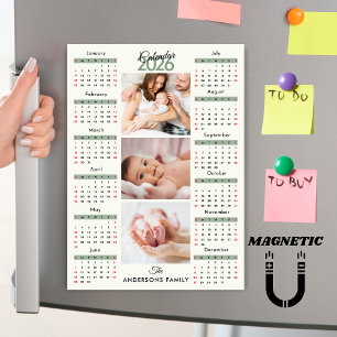 Grün Schwarz Rot 2026 Kalender Foto Collage Magnet