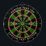 Grün, Schwarz, Rot und Weiß Dartscheibe<br><div class="desc">Die grüne,  schwarze,  rote und weiße Tartan-Probe. Zwei benutzerdefinierte Textfelder im äußeren Kreis.</div>