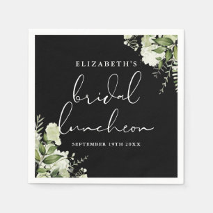 Grün, schwarz und weiß Bridal Luncheon Serviette