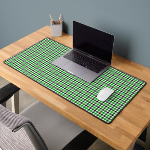 Grün Schwarz und Weiß Karo Gingham Schreibtischunterlage