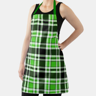 Grün Schwarz Weiß Flanell Karomuster Design Schürze