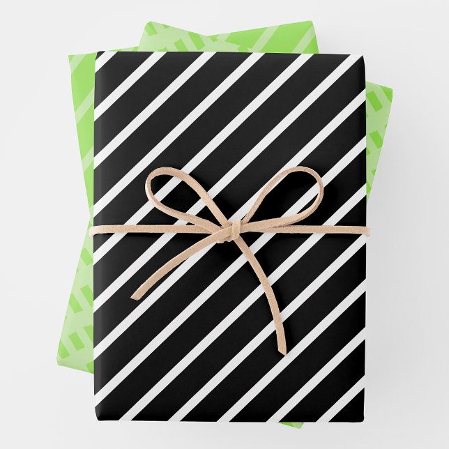 Grün, Schwarz & Weiß Geschenkpapier Set (Von Creator hochgeladen)