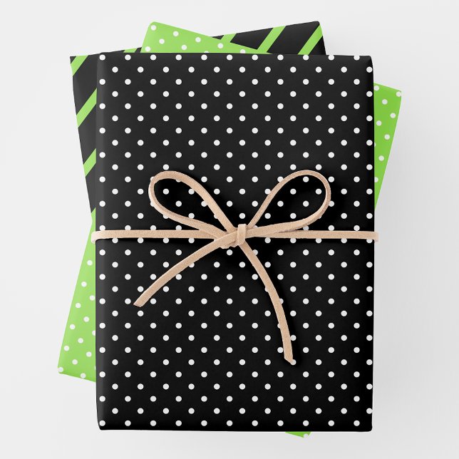 Grün, Schwarz & Weiß Geschenkpapier Set (Von Creator hochgeladen)