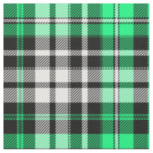 Grün Schwarz Weiß Kariertes Tartan Muster Design Stoff