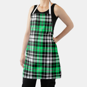 Grün Schwarz Weiß Karo Tartan Muster Design Schürze