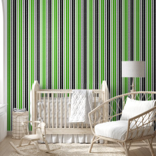 Grün Schwarz Weiß Streifen Muster Design Tapete
