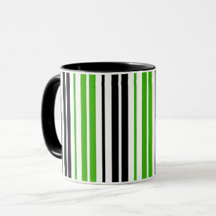 Grün Schwarz Weiß Streifen Muster Design Tasse