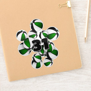 grün-schwarze Basketball-Trikotnummer in Gruppen Aufkleber