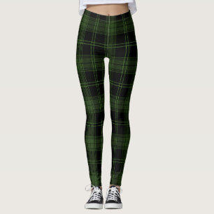 Grün, schwarze Farben, grüner Apfelwein Tartan Leggings
