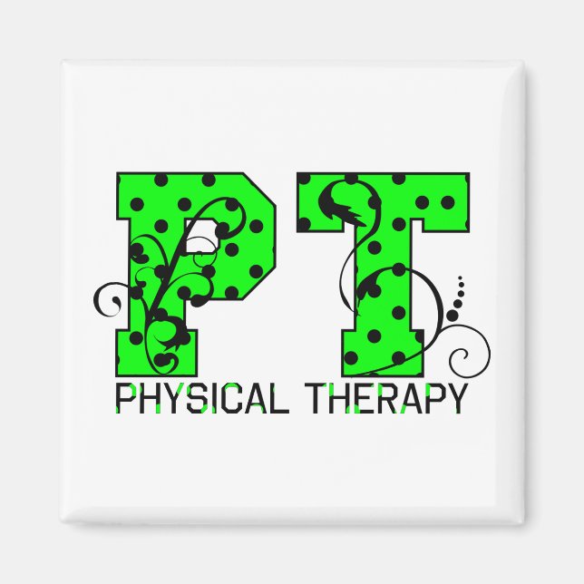 grün-schwarze Polka-Punkte Magnet (Vorne)