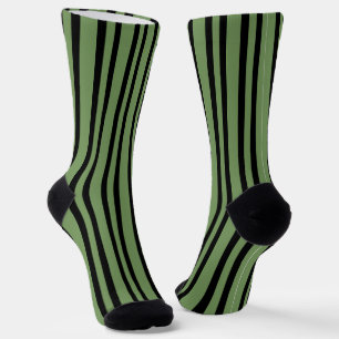 Grün schwarze Streifen nahtloses Muster Socken