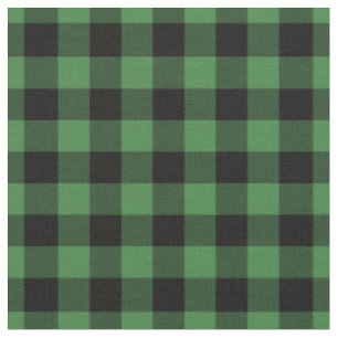 Grün-schwarzer Gingham-Karo Stoff