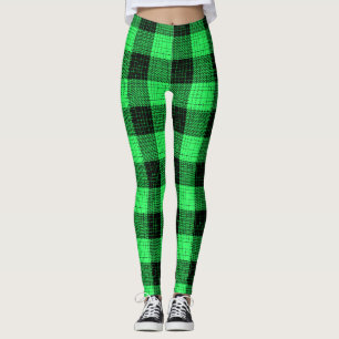 Grün-Schwarzer Kreuzschachtschach Buffalo Karo Leggings
