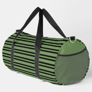 Grün-schwarzes Streifenmuster groß Duffle Bag