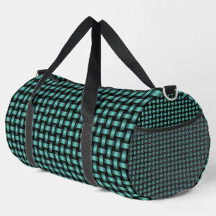 Grün-Schwarzes Webmuster groß Duffle Bag