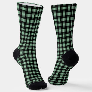 Grün schwarzes Webmuster Socken