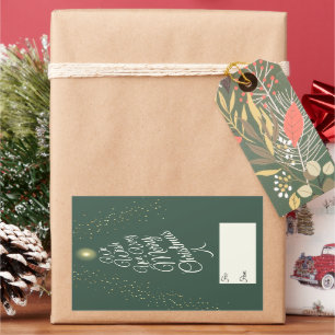 Grün sehr frohe Weihnachtsbaumgeschenk für Rechteckiger Aufkleber
