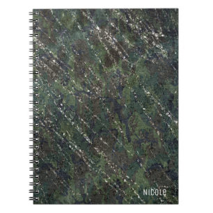 Grün & Silber Army Camo Glitter Eleganter Glamour Notizblock