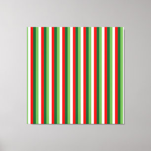 Grün, Sternweiß und Rotklee-Pinstripes Leinwanddruck