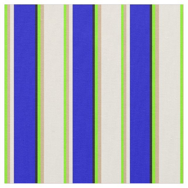Grün, Tan, Beige, Blau und Schwarz Stoff (Nahaufnahme)