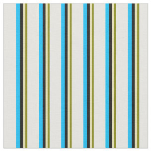 Grün, Tan, Schwarz, tiefblaue und weiße Linien Stoff