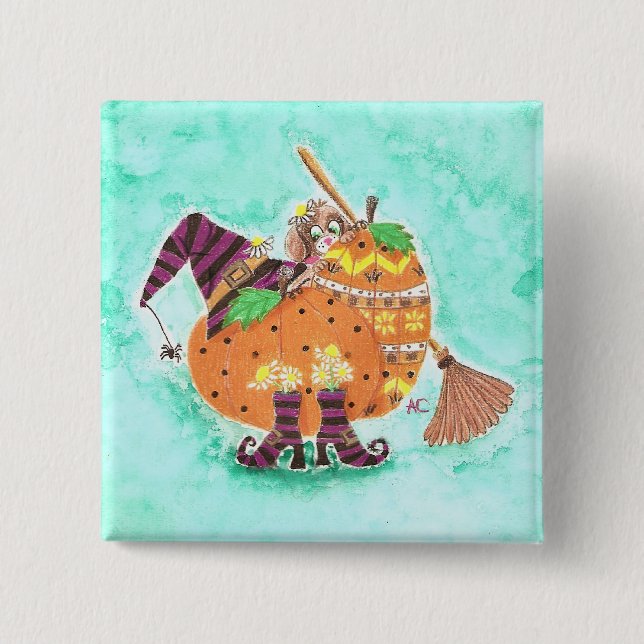 Grün-Taste für Halloween Button (Vorderseite)